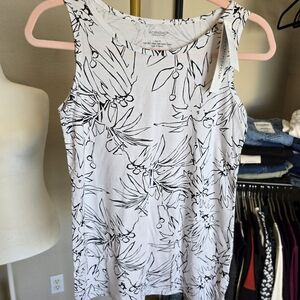 Women's White Floral Tank Top
